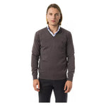 Uominitaliani Gray Merino Wool Men Sweater