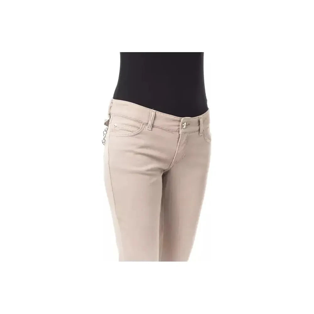 BYBLOS Beige Cotton Women Slim Pant
