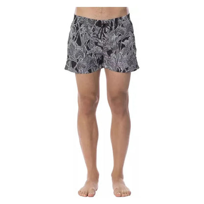Roberto Cavalli Sport Black Polyester Men's Swimwear