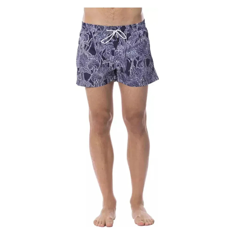 Roberto Cavalli Sport Blue Polyester Men Swimsuit