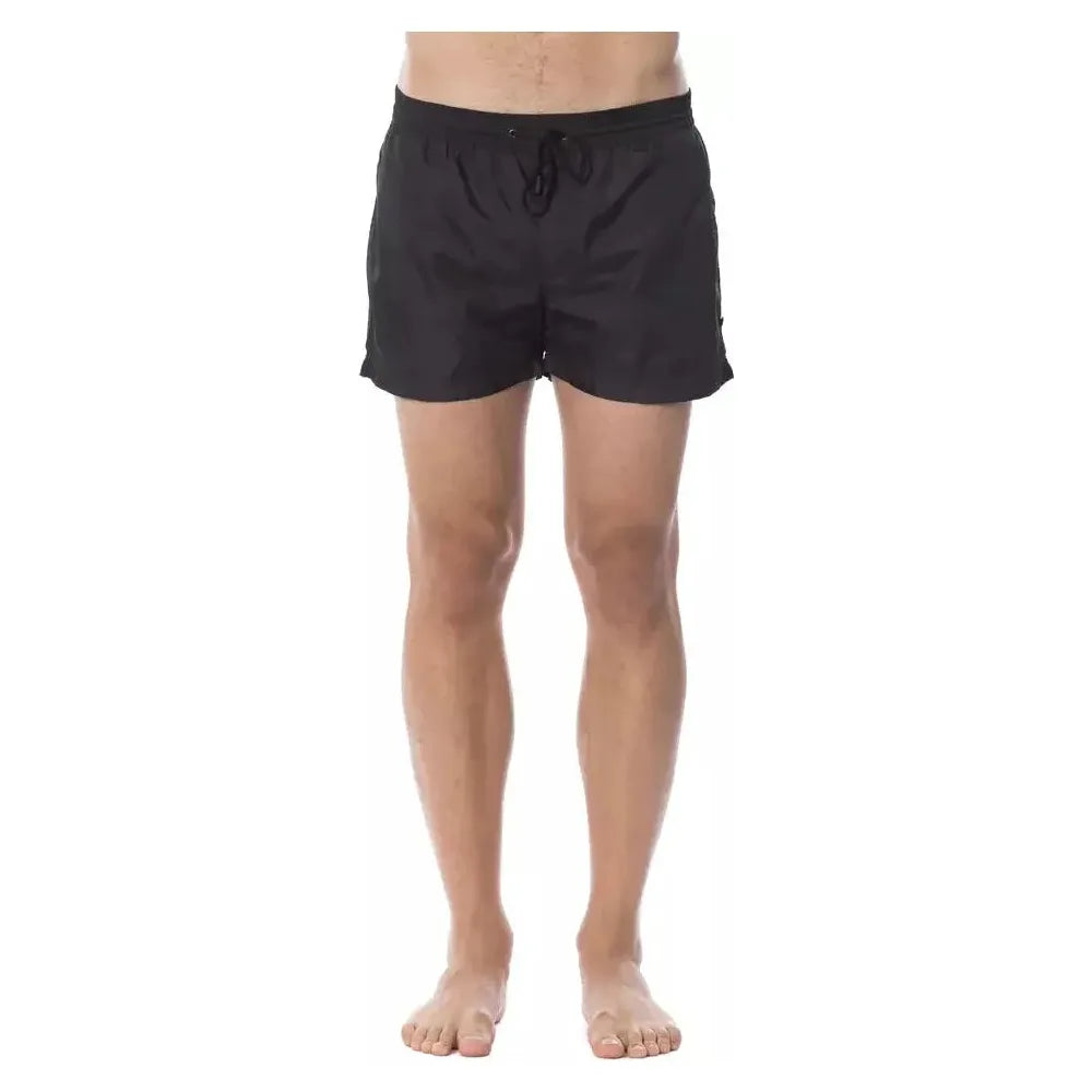 Roberto Cavalli Sport Black Polyester Men's Swim Trunk