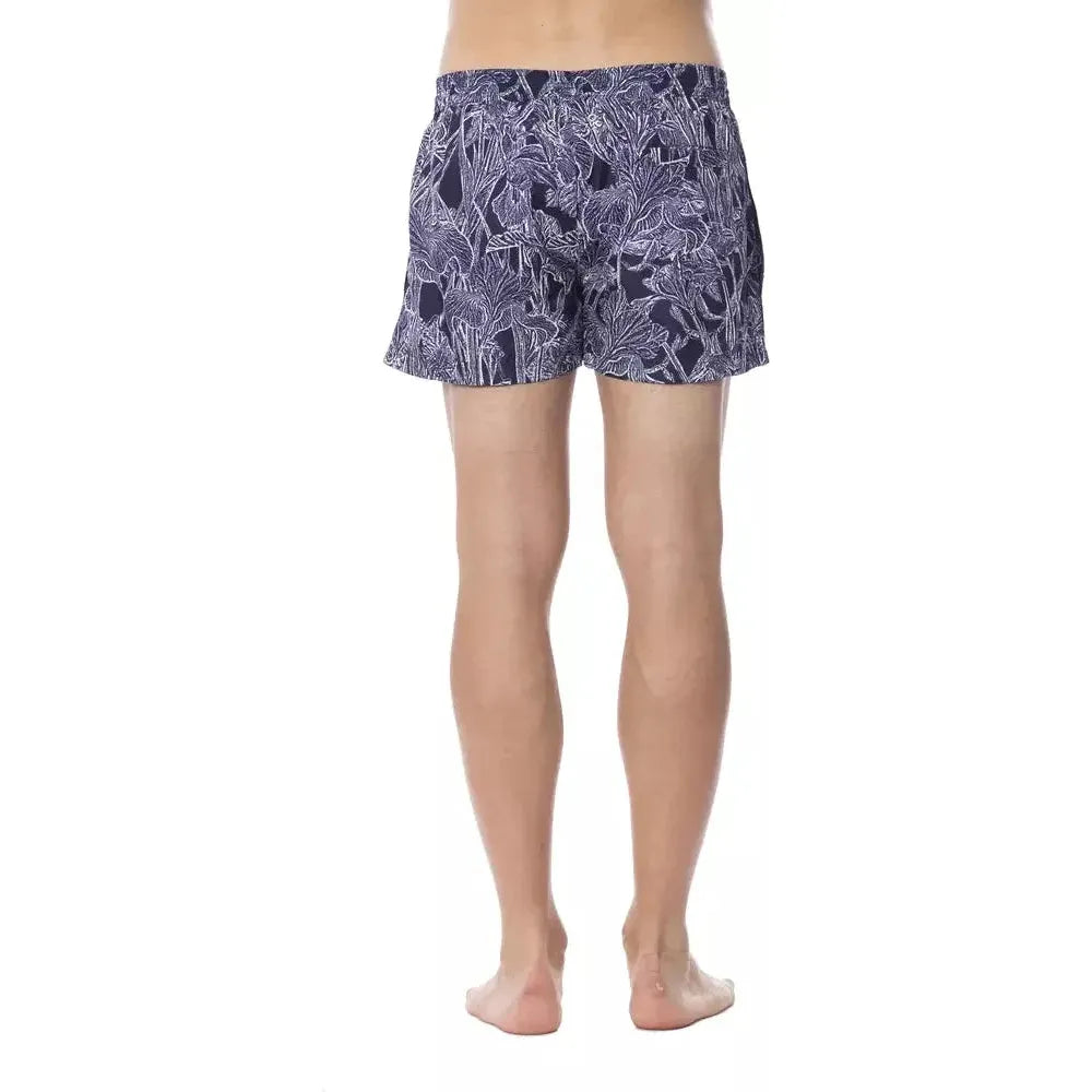 Roberto Cavalli Sport Blue Polyester Men Swimsuit
