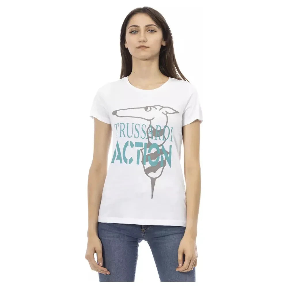 Trussardi Action White Cotton Tops & T-Shirt