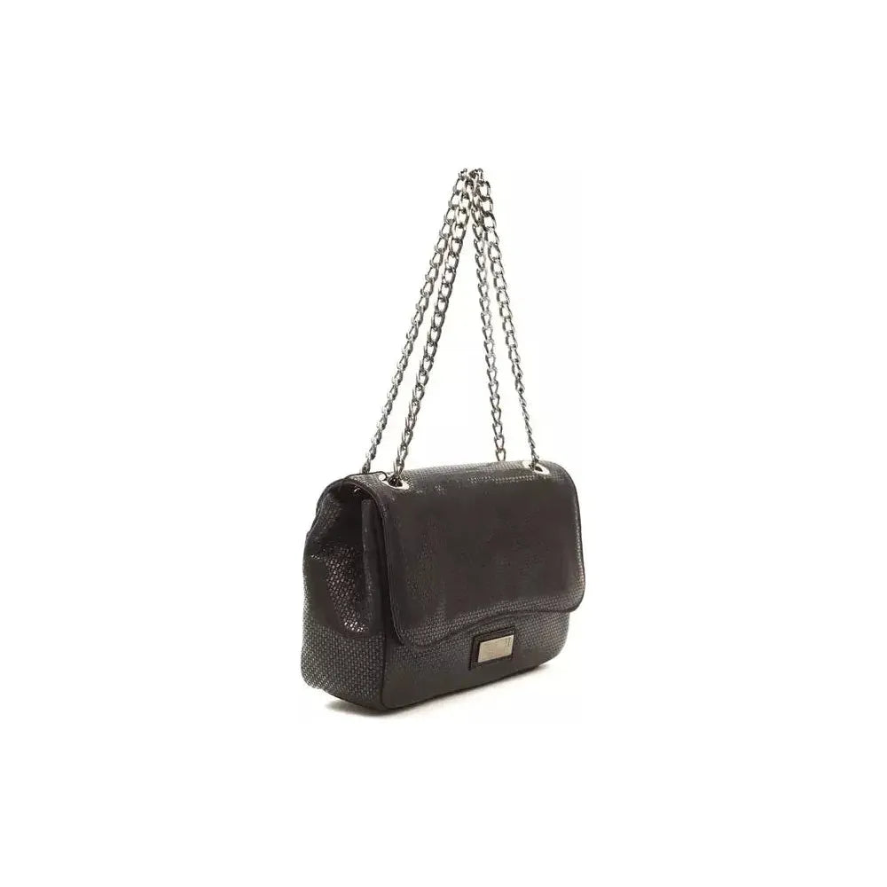 Pompei Donatella Black Leather Women Crossbody Bag PO-5838