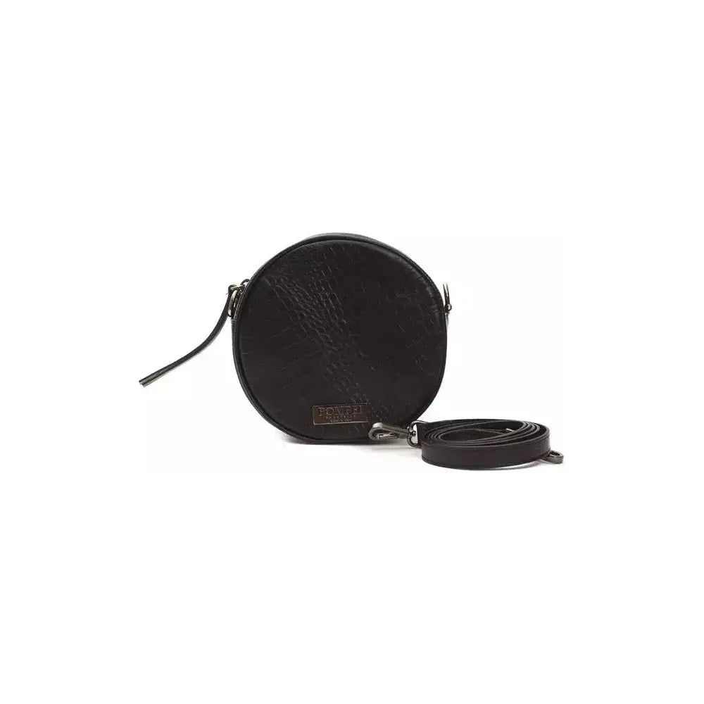 Pompei Donatella Black Leather Women Crossbody Bag PO-5826