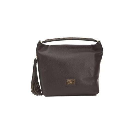 Pompei Donatella Brown Leather Women Shoulder Bag PO-5799