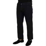 John Galliano Black Cotton Back Buckle Casual Denim Jeans