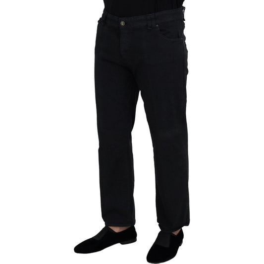 John Galliano Black Cotton Back Buckle Casual Denim Jeans