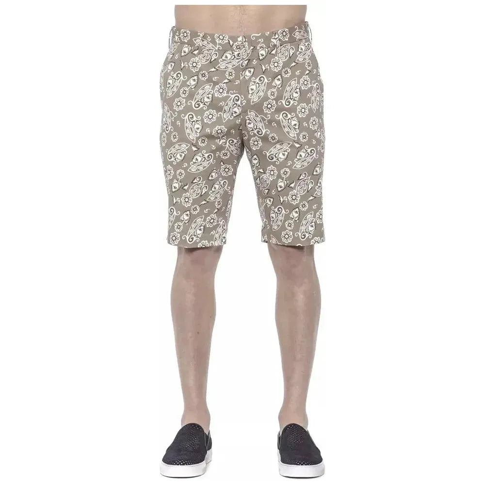 PT Torino Beige Cotton Men Short Shorts