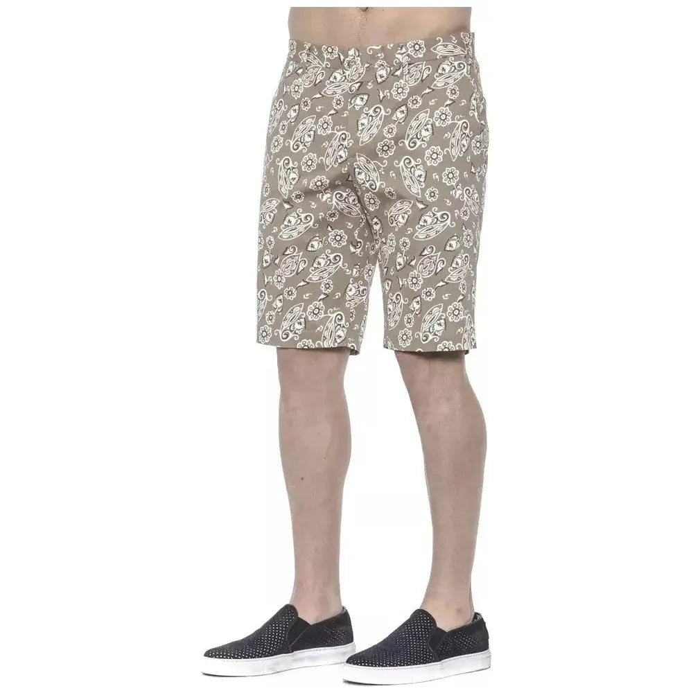 PT Torino Beige Cotton Men Short Shorts