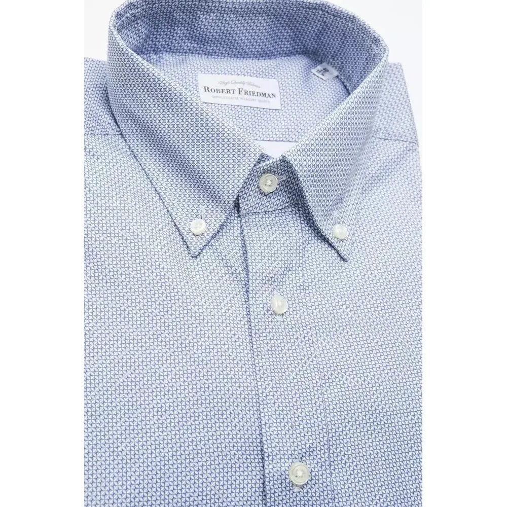 Robert Friedman Light Blue Cotton Men Shirt