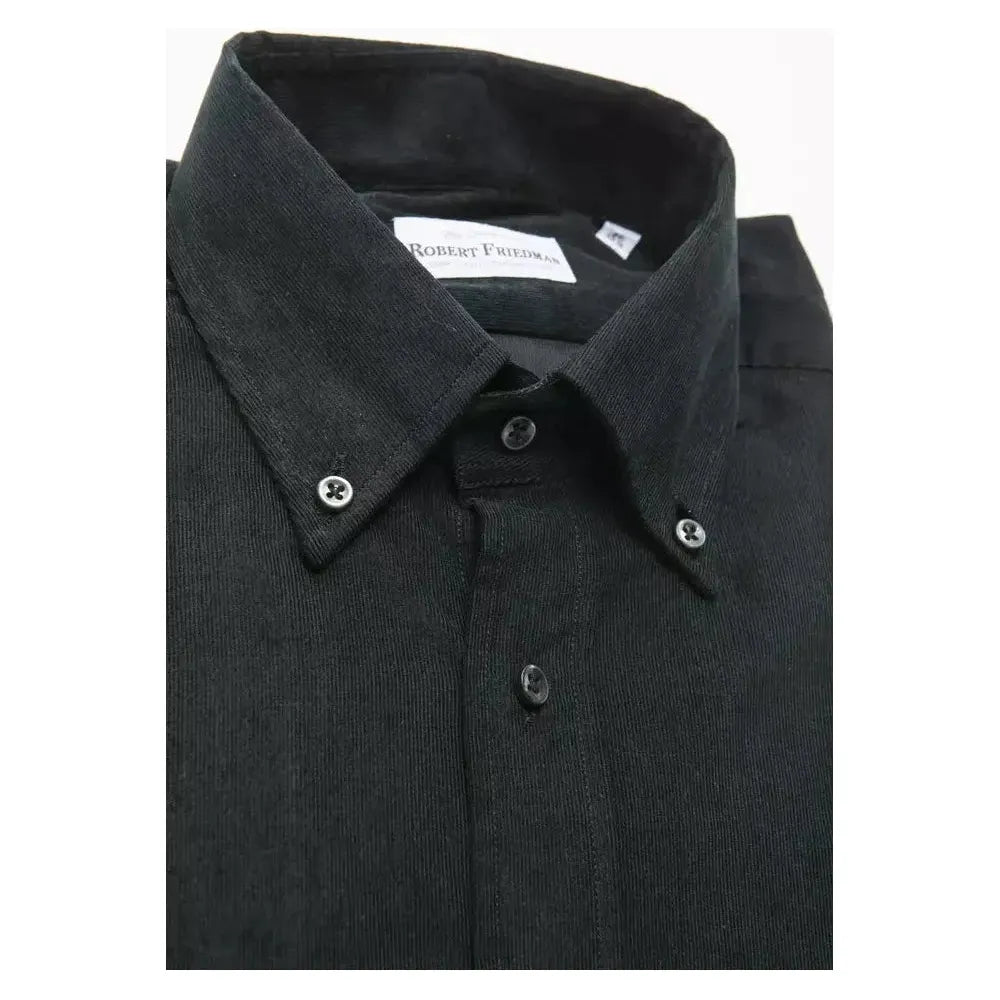 Robert Friedman Black Cotton Men's Shirt