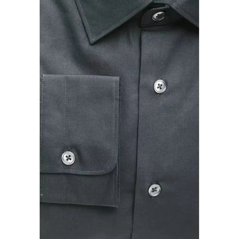 Robert Friedman Black Cotton Men Shirt