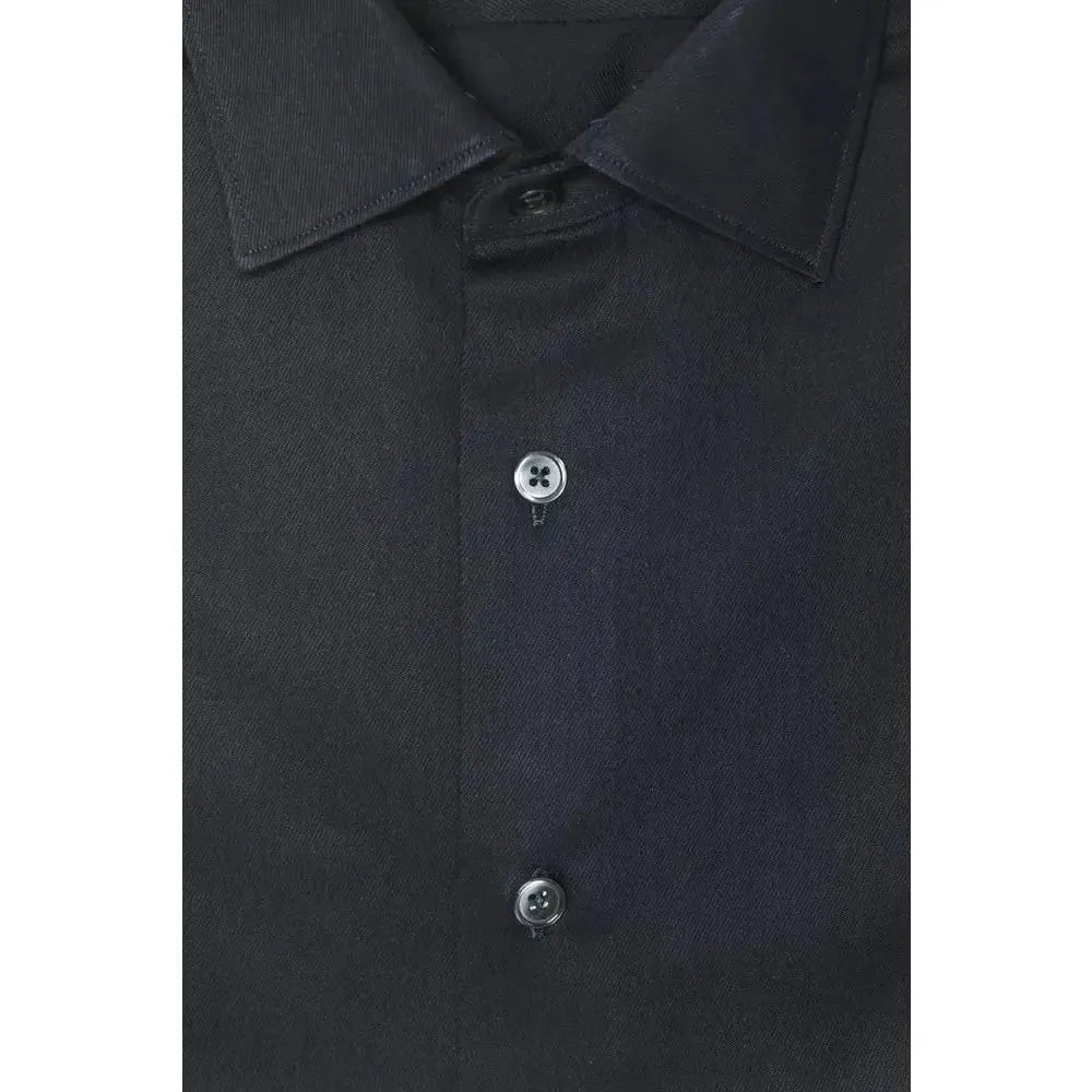Robert Friedman Black Cotton Men Shirt