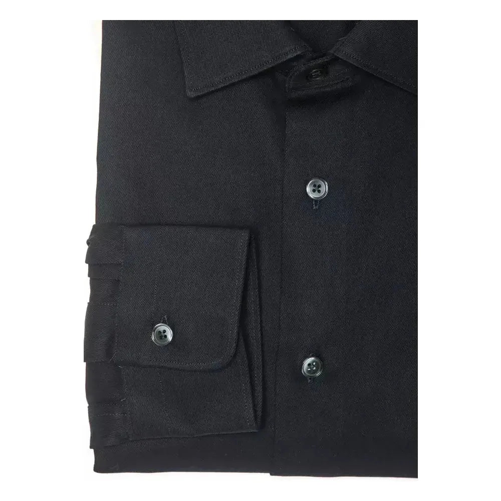 Robert Friedman Black Cotton Men Shirt