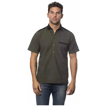 Verri Army Cotton Men Shirt 1728,67345744032,Army,Clothing,M,Men,Men - Clothing,New with tags,Shirts - Clothing,Shirts - Men - Clothing,Shortsleeve - Shirts - Clothing,Verri