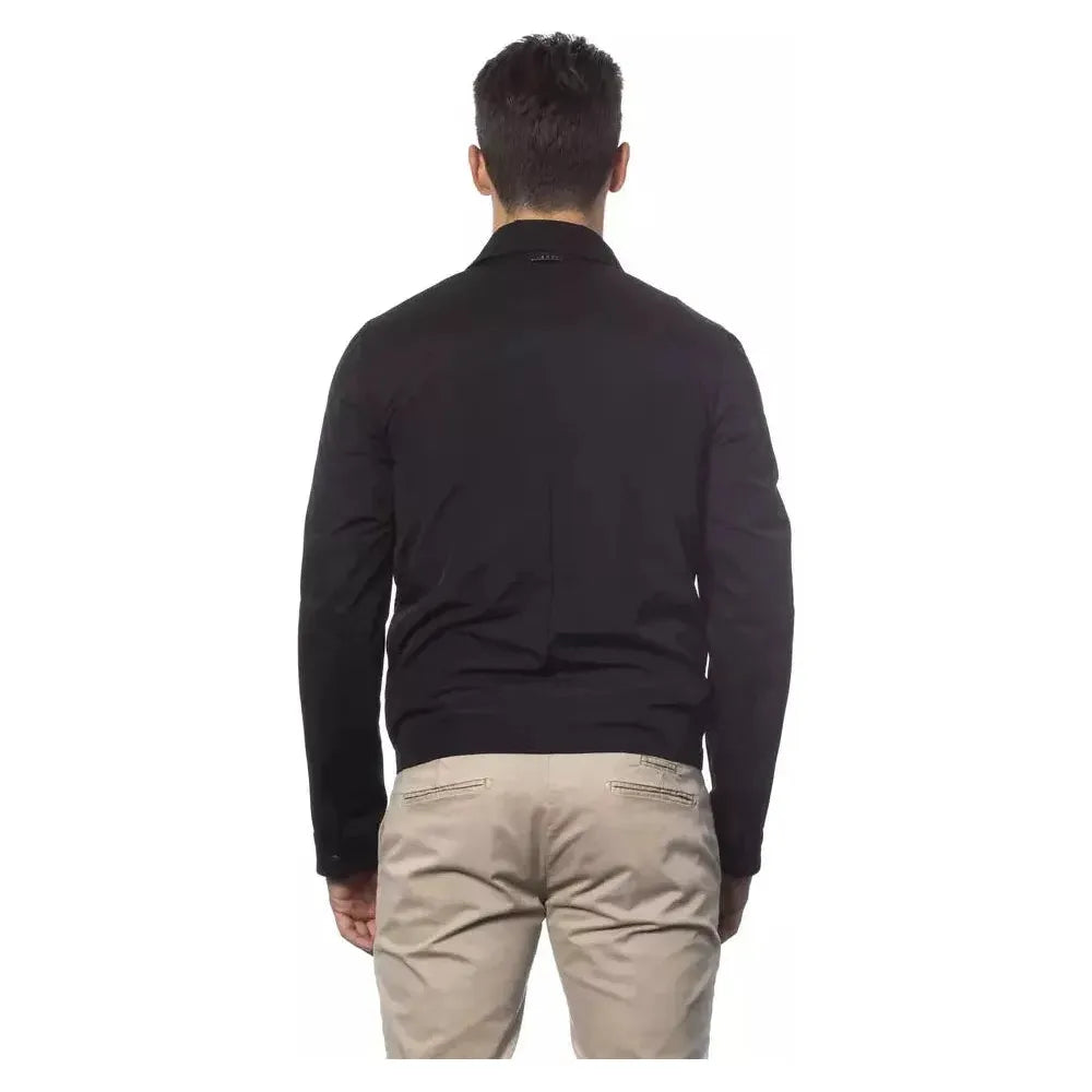 Verri Black Cotton Men's Bomber Jacket