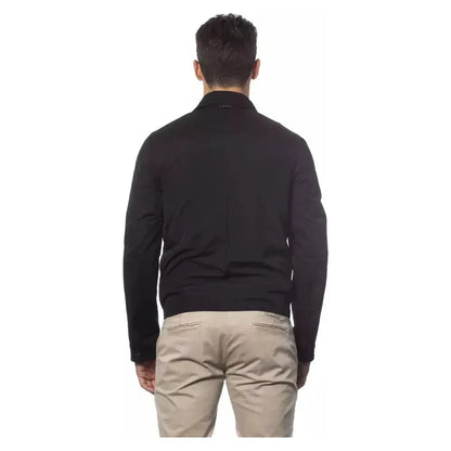Verri Black Cotton Men's Bomber Jacket Coats & Jackets