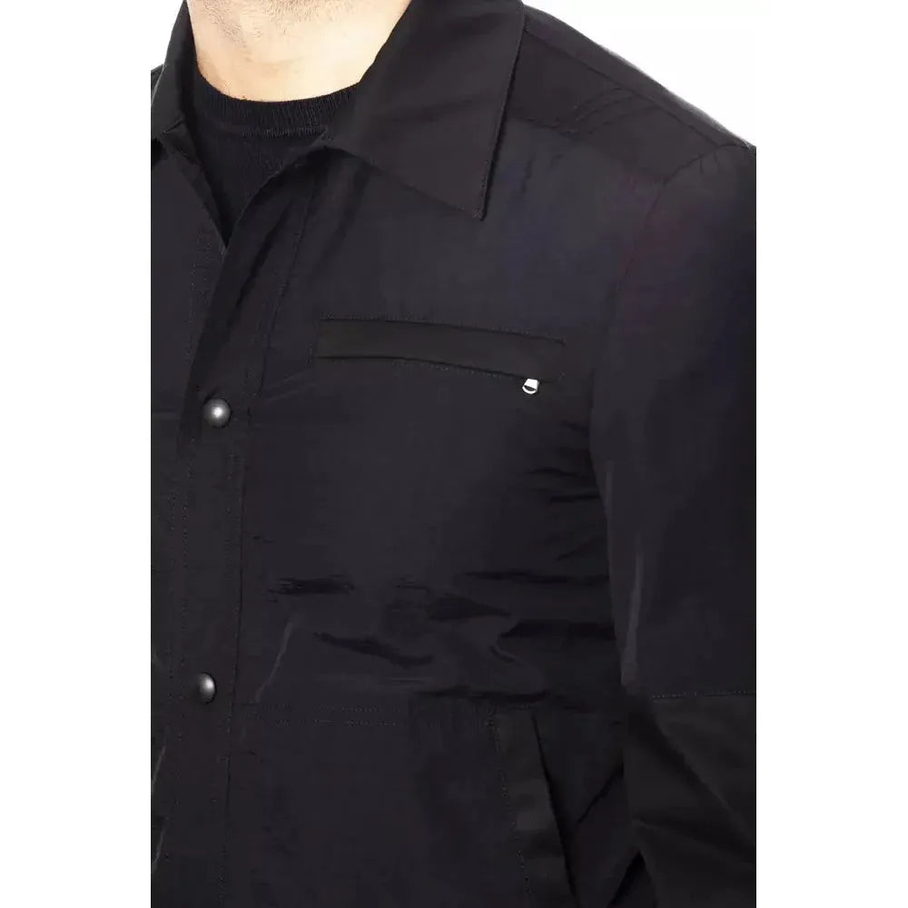 Verri Black Cotton Men's Bomber Jacket