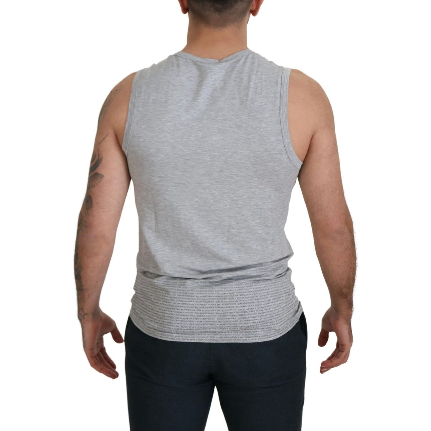 Ermanno Scervino Grey Sleeveless Men Pullover T-shirt