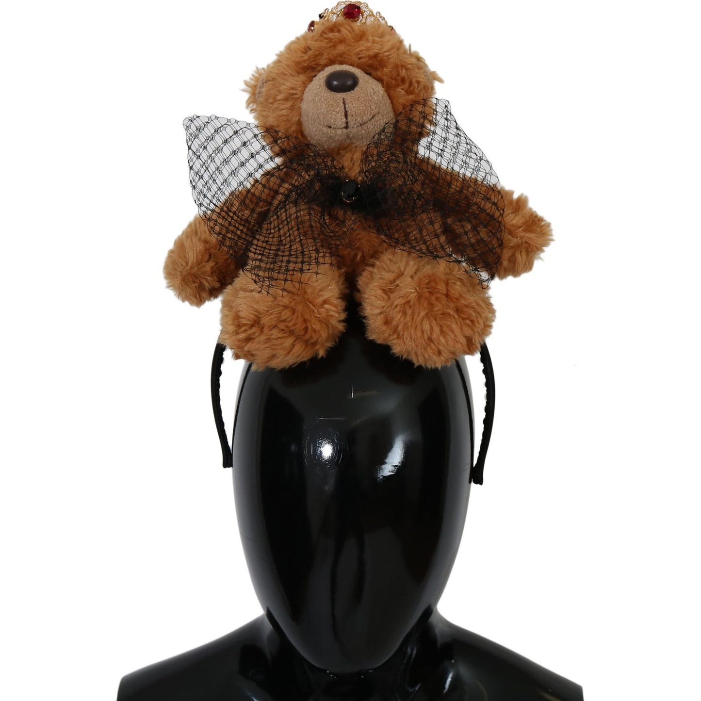 Dolce & Gabbana Teddy Bear Gold Crystal Crown Tiara Diadem Hair Band