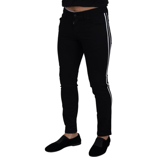 Dolce & Gabbana Black Cotton DG Crown Men Denim Jeans
