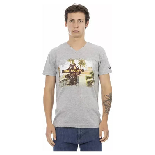Trussardi Action Gray Cotton Men T-Shirt