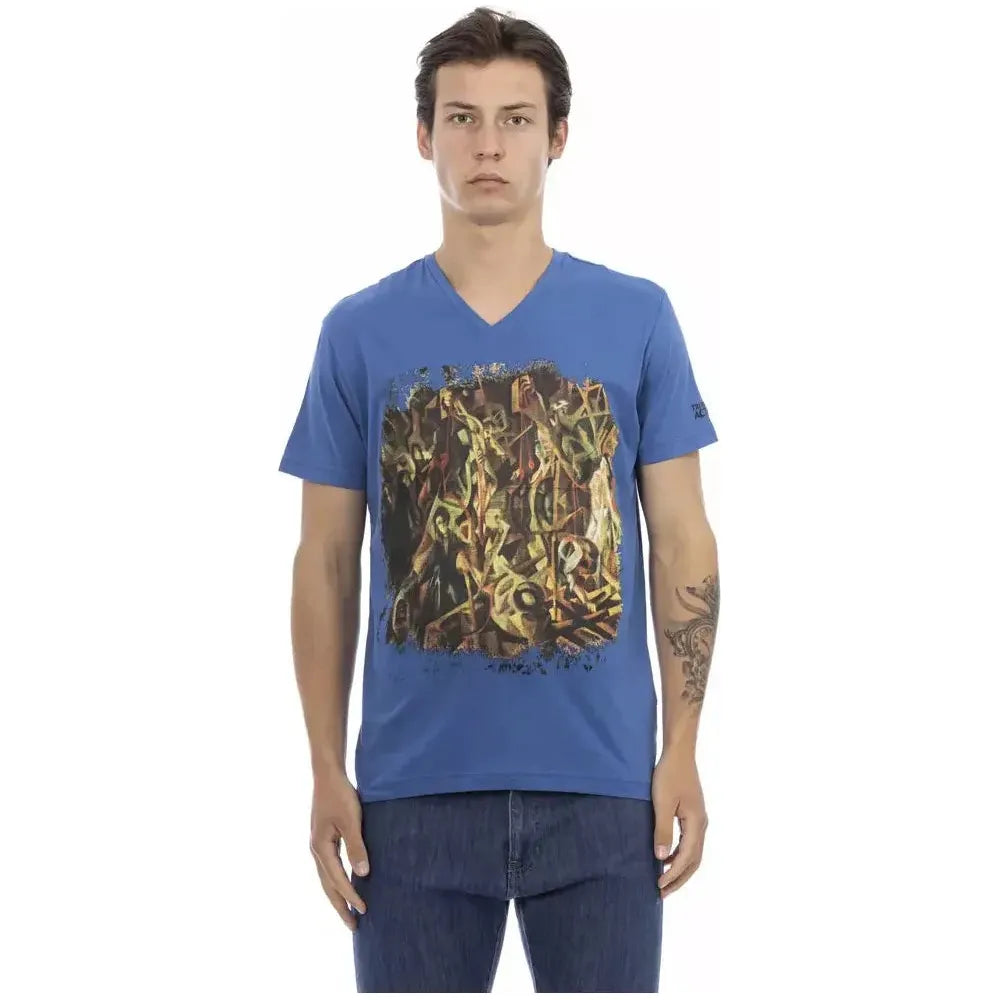 Trussardi Action Blue Cotton Men T-Shirt