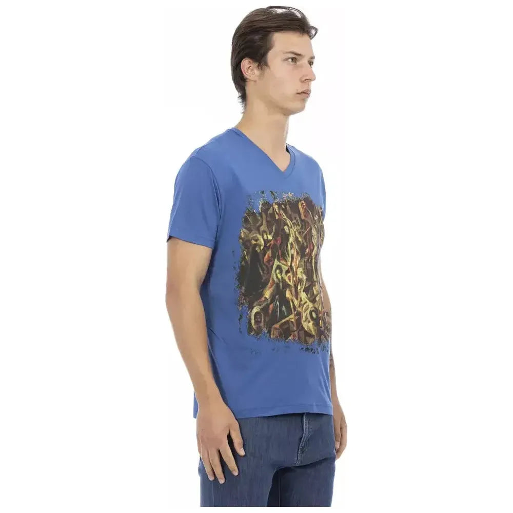 Trussardi Action Blue Cotton Men T-Shirt