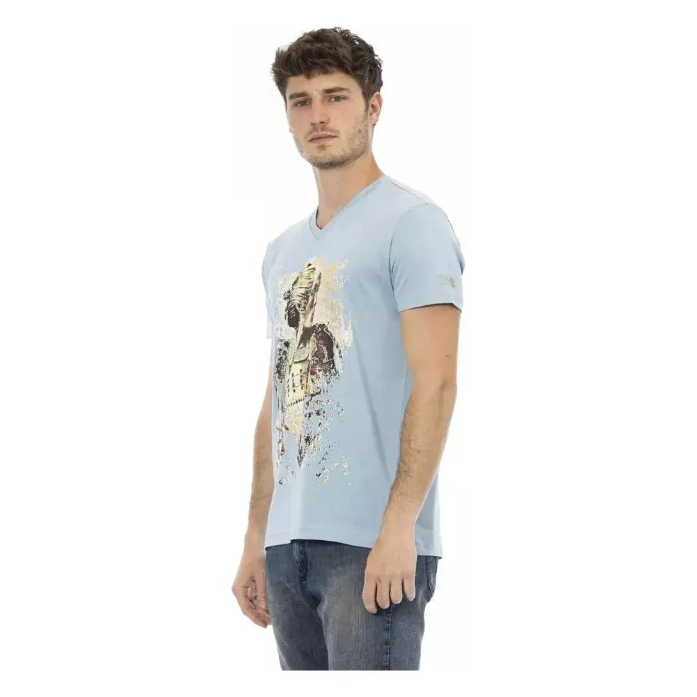 Trussardi Action Light Blue Cotton Men T-Shirt