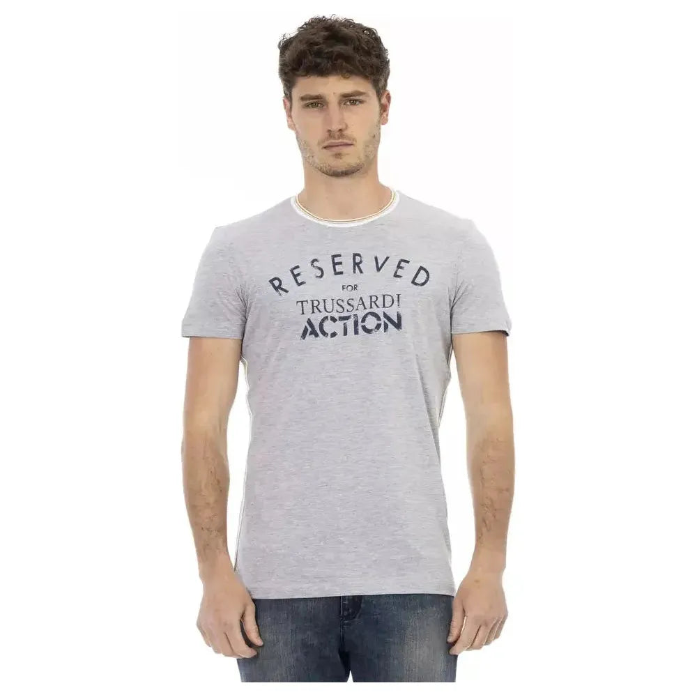 Trussardi Action Gray Cotton Men T-Shirt