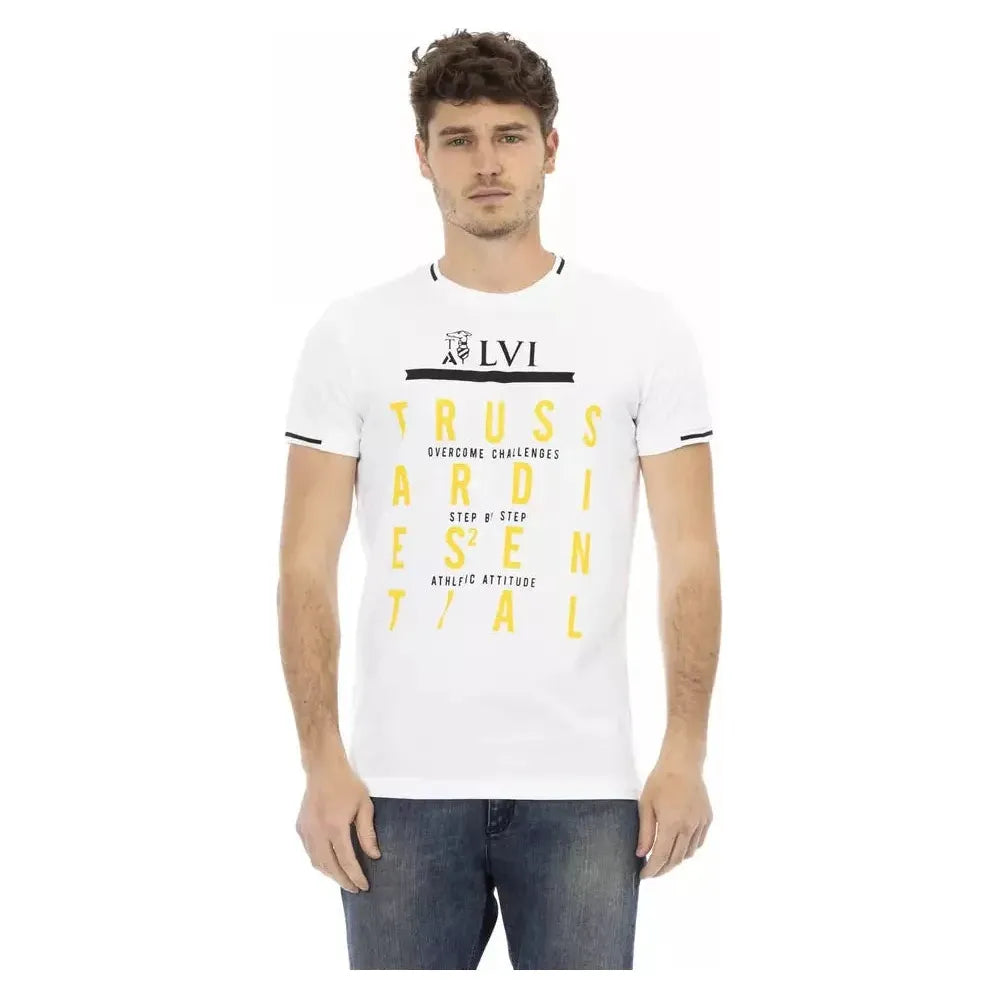 Trussardi Action White Cotton Men T-Shirt TR-22750-XL