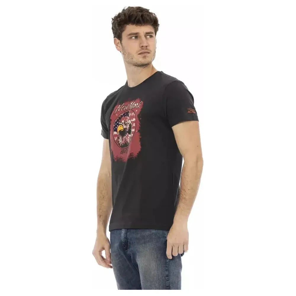 Trussardi Action Black Cotton Men T-Shirt TR-22763-XXL