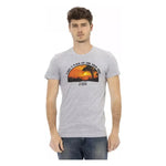 Trussardi Action Gray Cotton Men T-Shirt