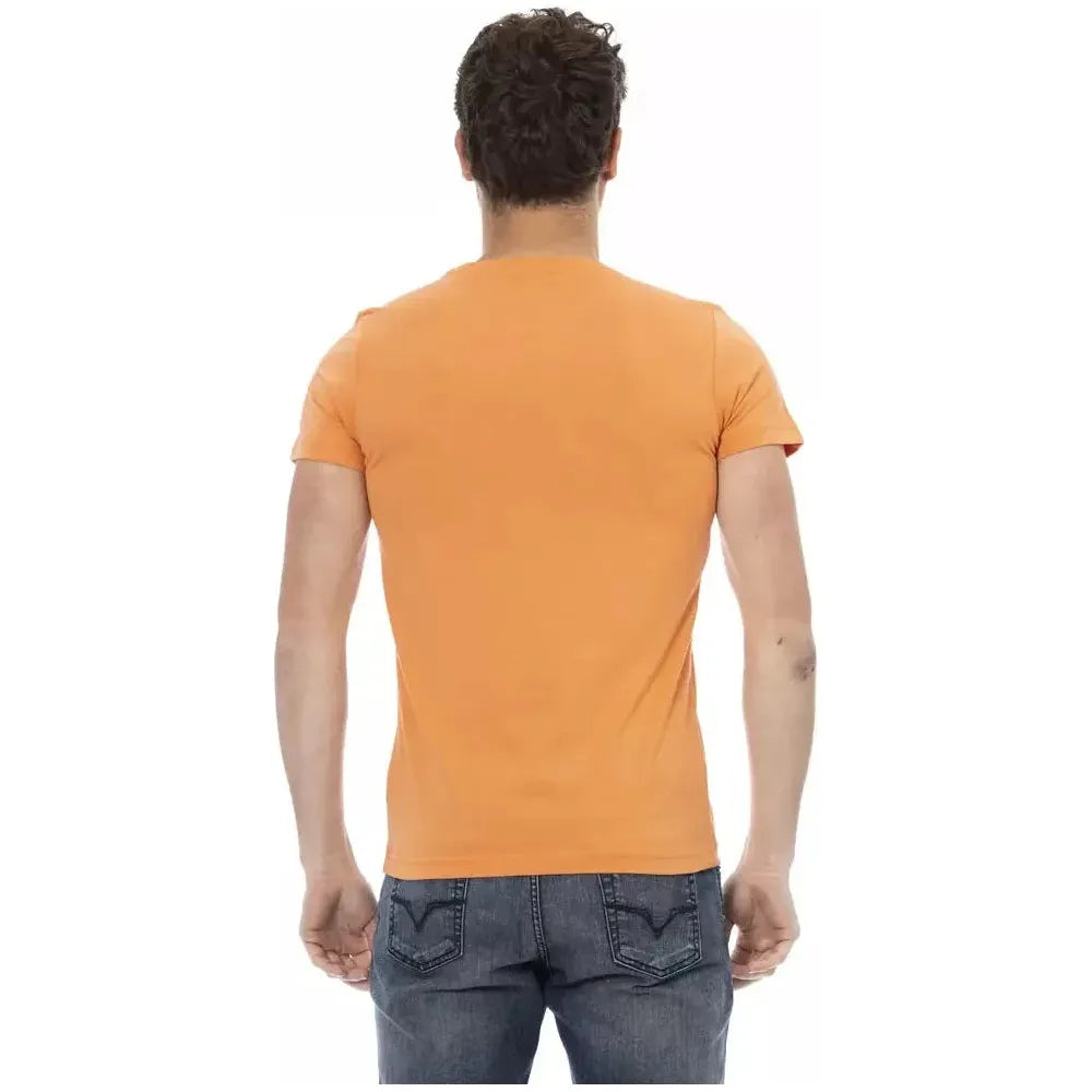 تي شيرت رجالي من القطن باللون البرتقالي من Trussardi Action