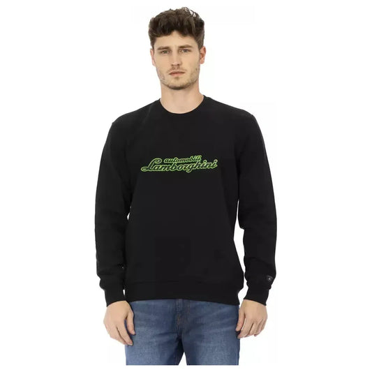 Automobili Lamborghini Black Cotton Men Sweater