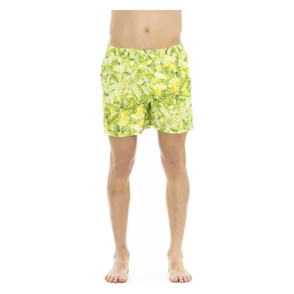 Just Cavalli Green Polyester Men Swim Short