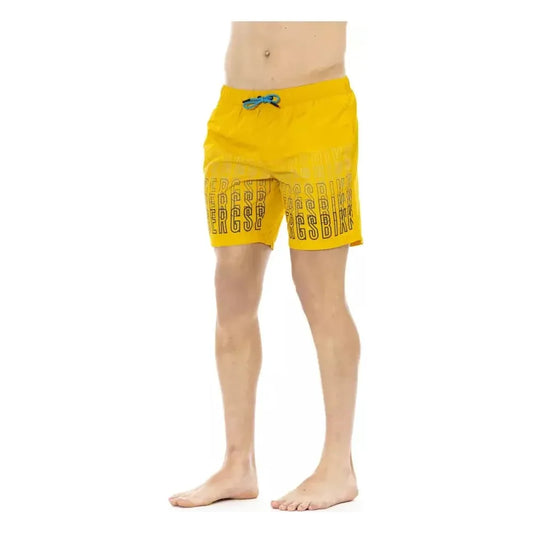 Bikkembergs Yellow Polyester Men Swim Short BI-22587-M