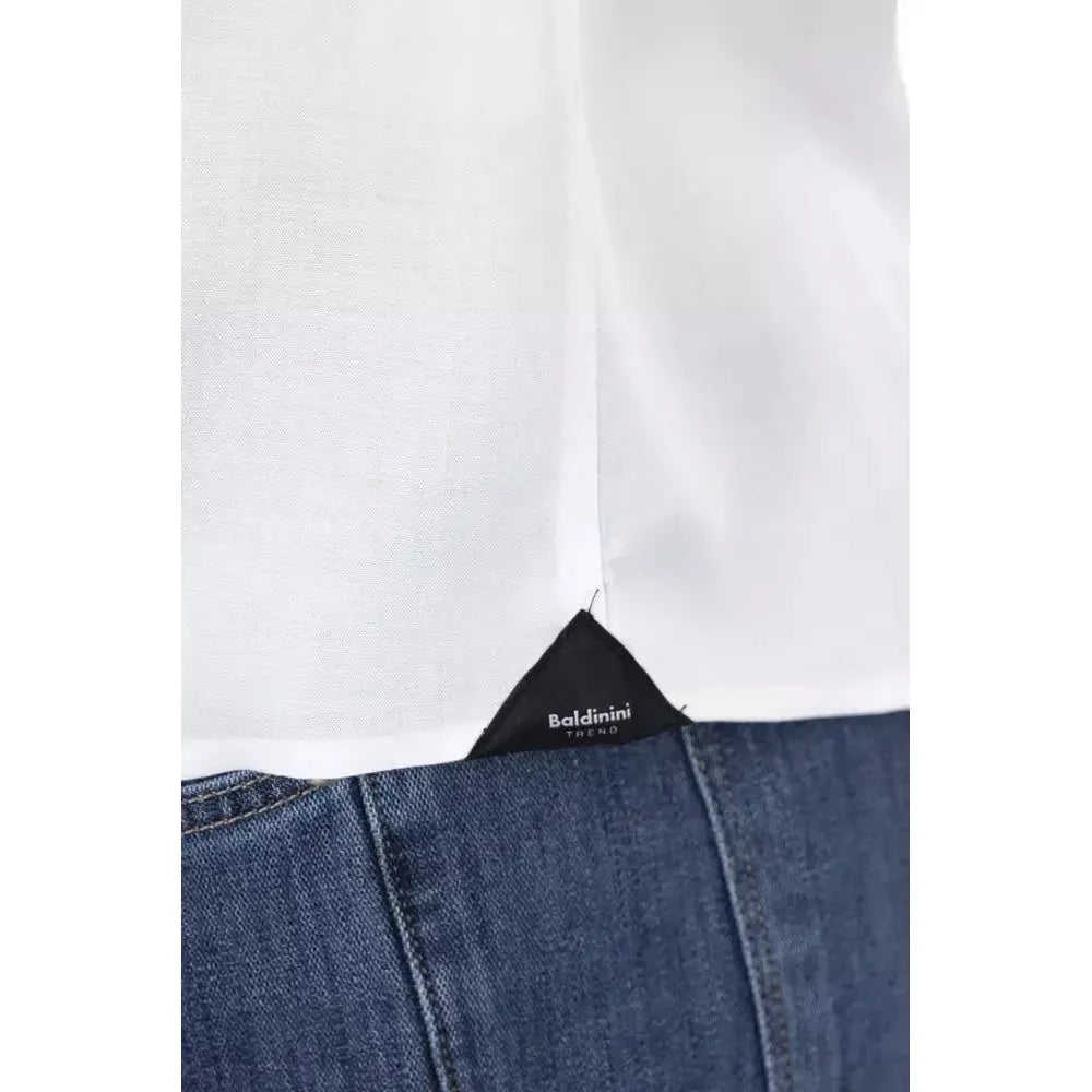 قميص رجالي من القطن باللون الأبيض من Baldinini Trend
