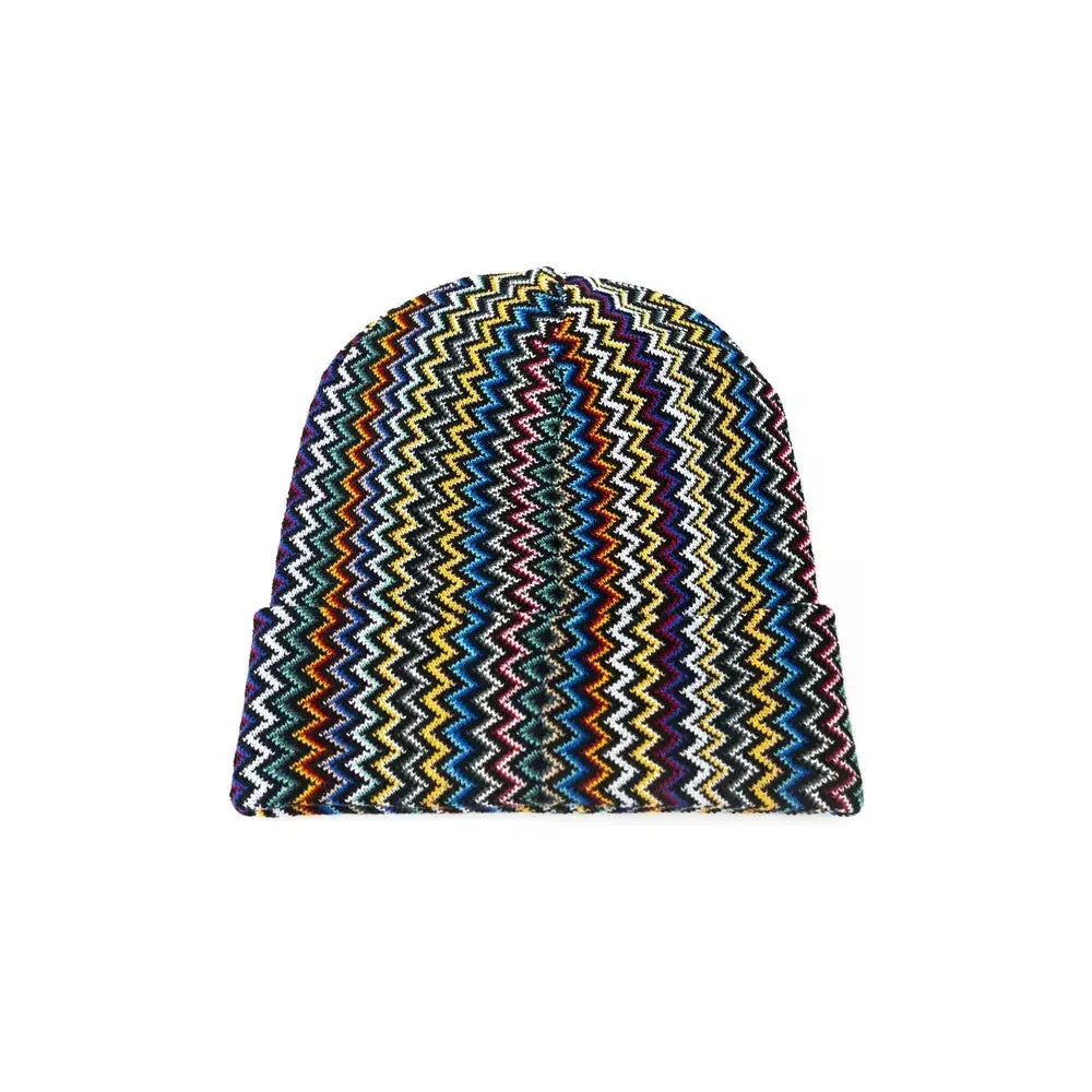 Missoni Multicolor Wool Men Hat 1728,67345744032,Accessories,Beanie - Hats - Accessories,Hats & Caps - Men - Accessories,Hats - Accessories,Men,Men - Accessories,Missoni,Multicolor,New with tags,UNI