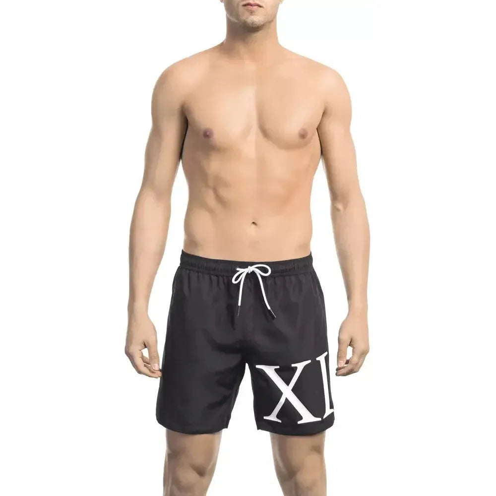 Bikkembergs Black Polyester Men Swim Short BI-22004-S