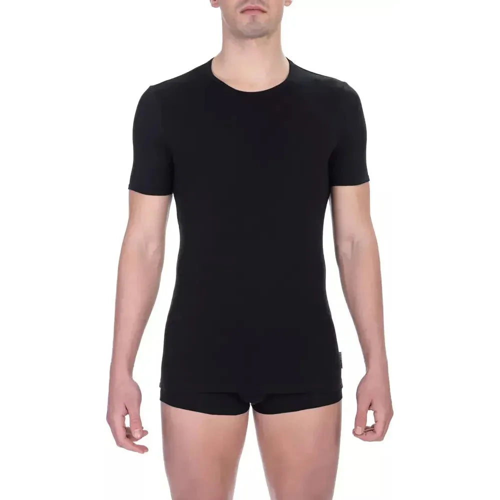 Bikkembergs Black Cotton Men T-Shirt BI-21798-S