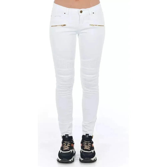 Frankie Morello White Cotton Women Jeans FR-21688-IT40|S
