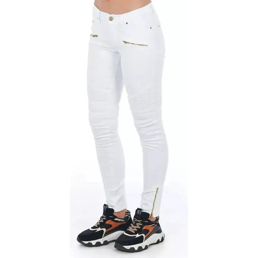Frankie Morello White Cotton Women Jeans FR-21688-IT40|S
