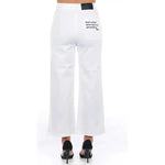 Frankie Morello White Cotton Women Cropped Trouser FR-21690-IT40|S