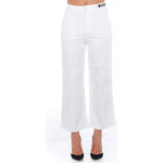 Frankie Morello White Cotton Women Cropped Trouser FR-21690-IT40|S