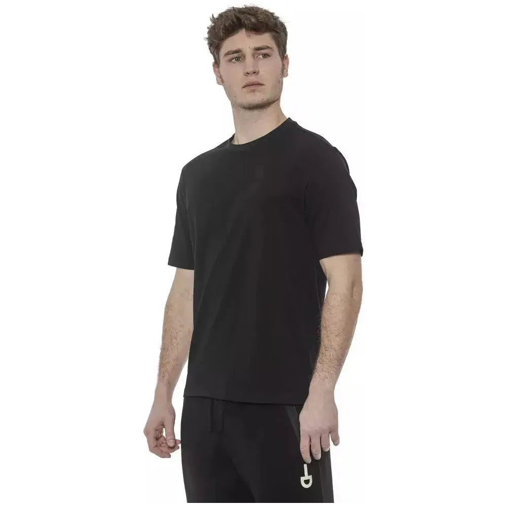 تي شيرت توند للرجال من القطن باللون الأسود