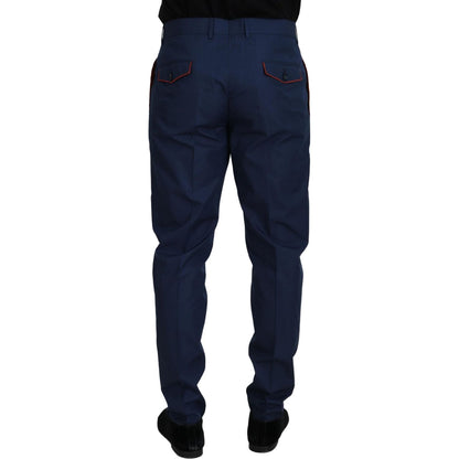 Dolce & Gabbana Blue Cotton Chino Formal Pants