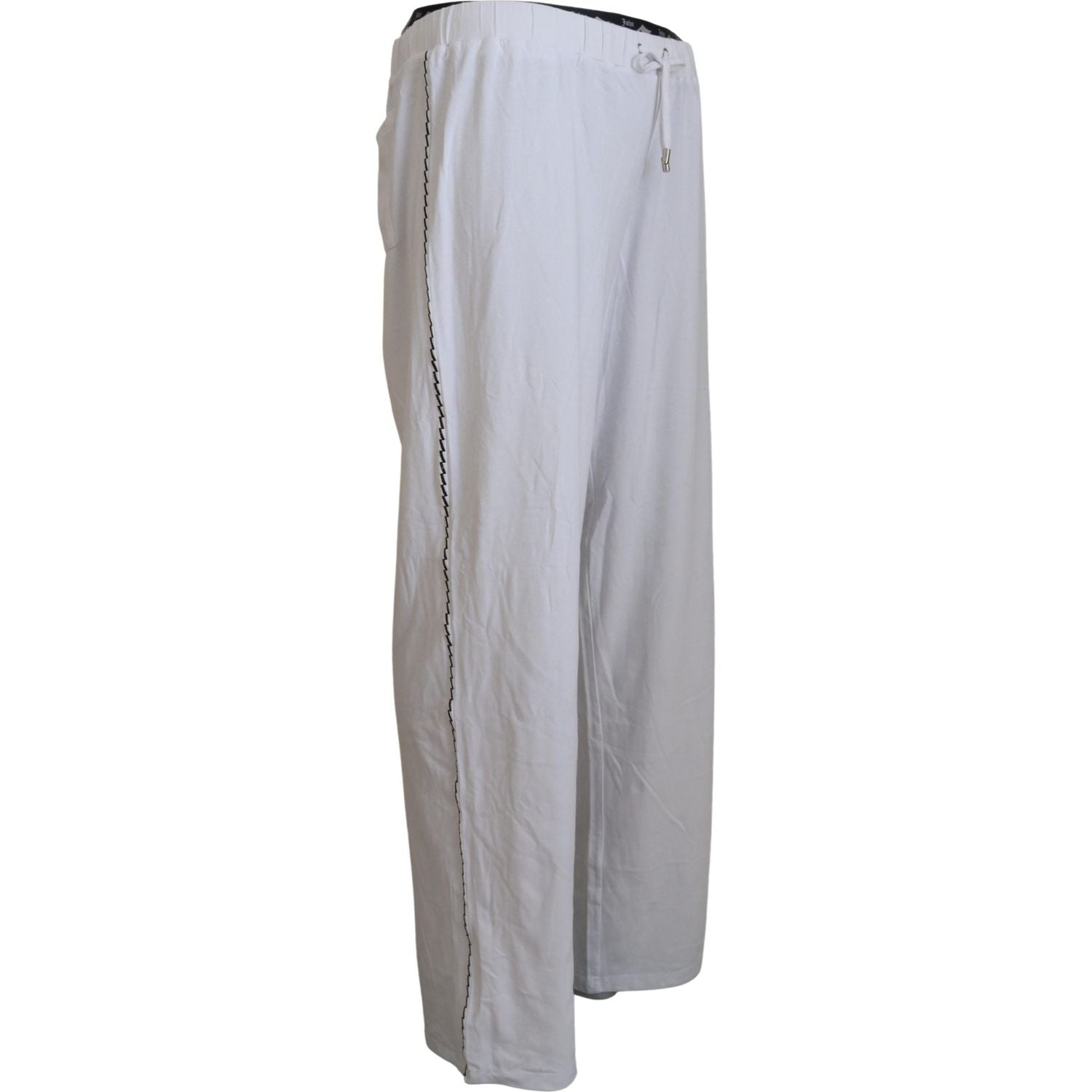 John Galliano White Cotton Logo Loose Men Pants