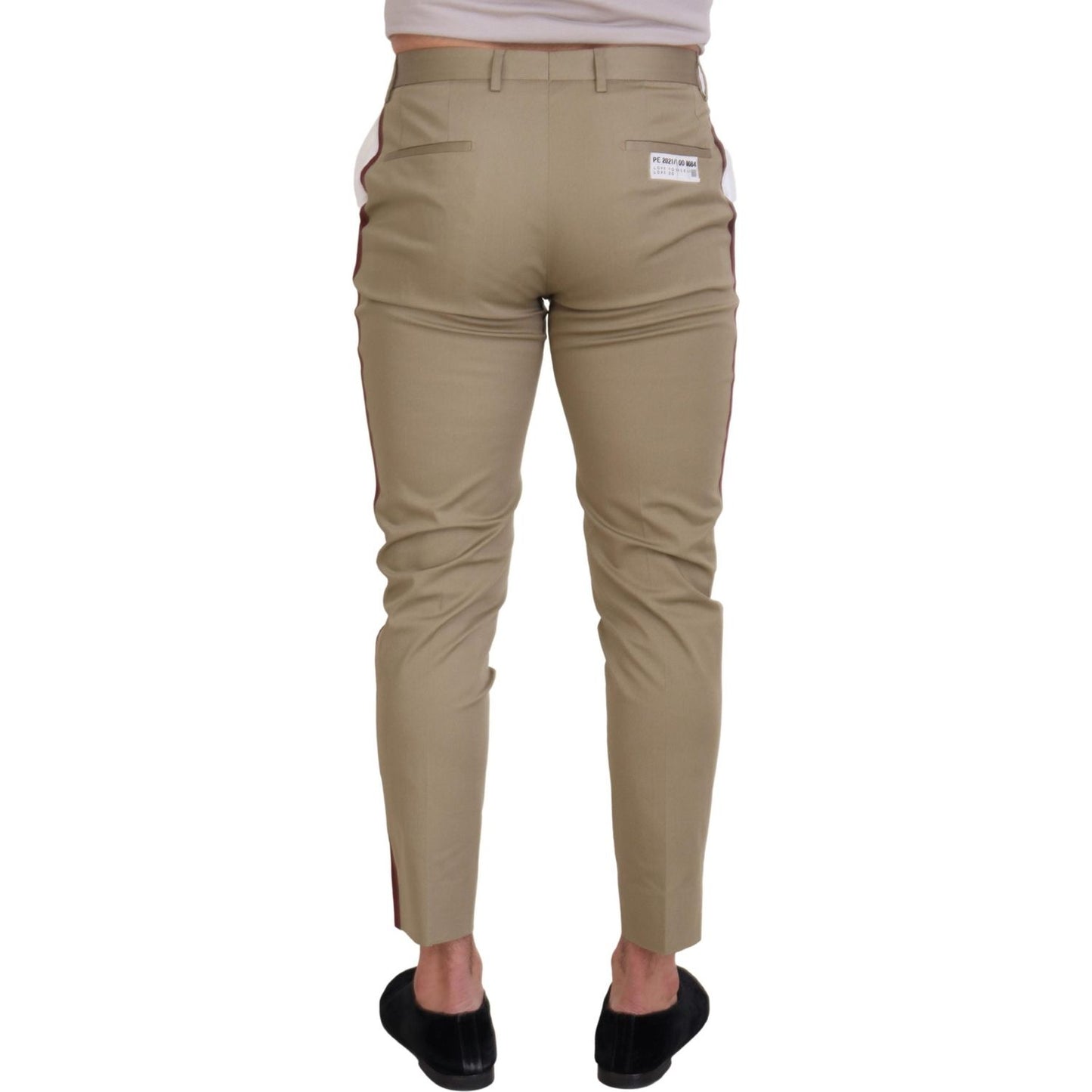 Dolce & Gabbana White Brown Slim Fit Chino Pants PAN74270 - 48